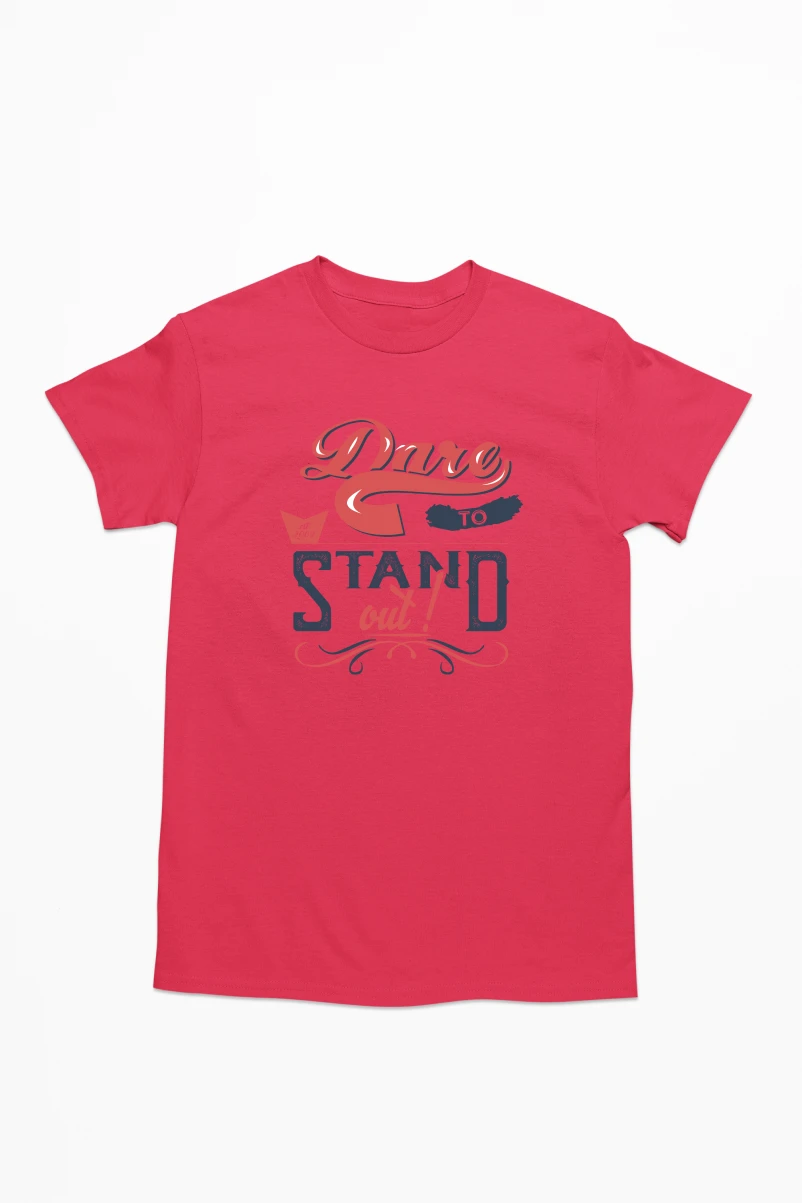 Dare To Stand Out Men's Tshirt (Red, S)