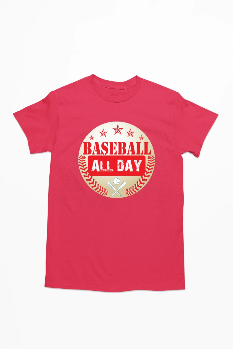 Baseball Allday Men's Tshirt (Red, S)