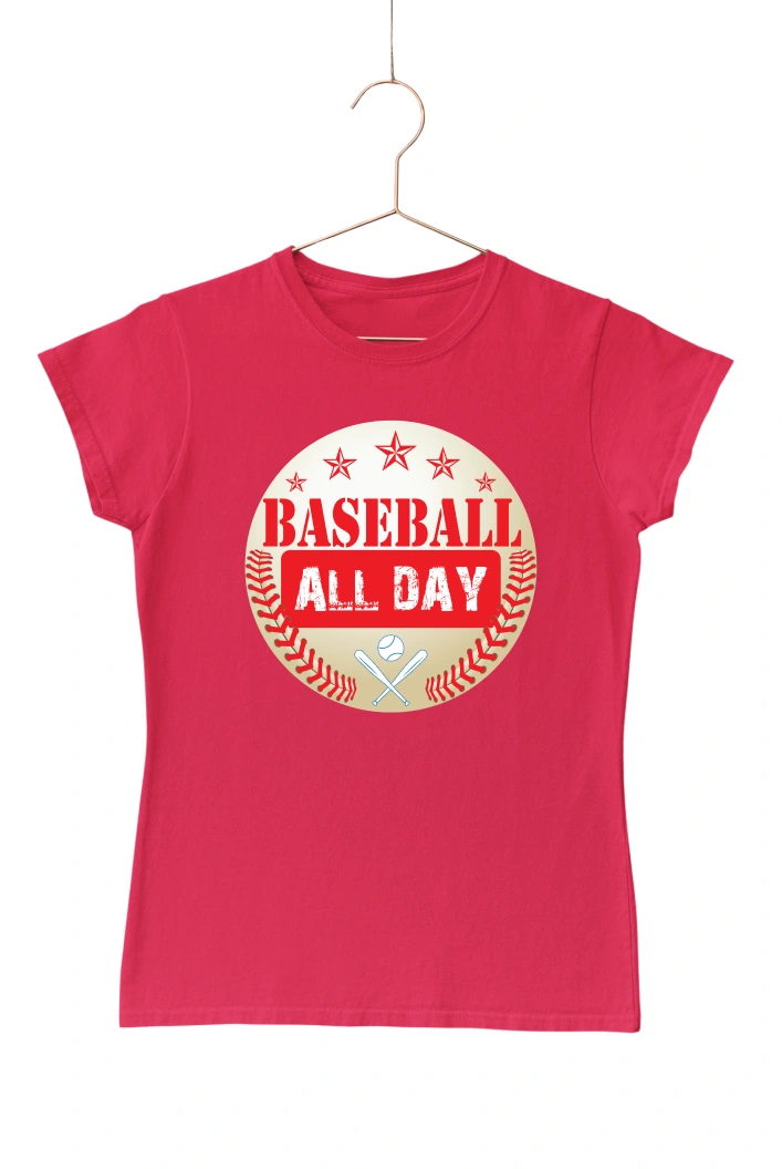 Baseball Allday Women's Tshirt (Red, S)