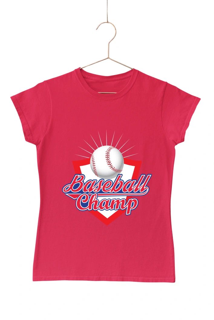 Baseball Champ Ver.2 Women's Tshirt (Red, S)