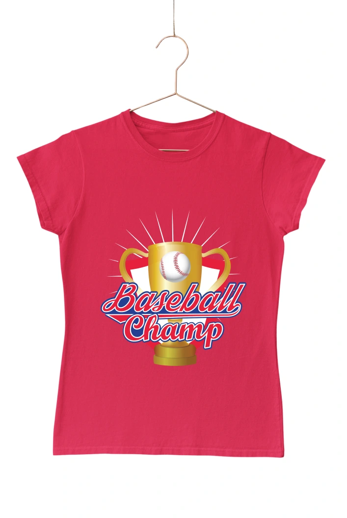 Baseball Champ Ver.3 Women's Tshirt (Red, S)