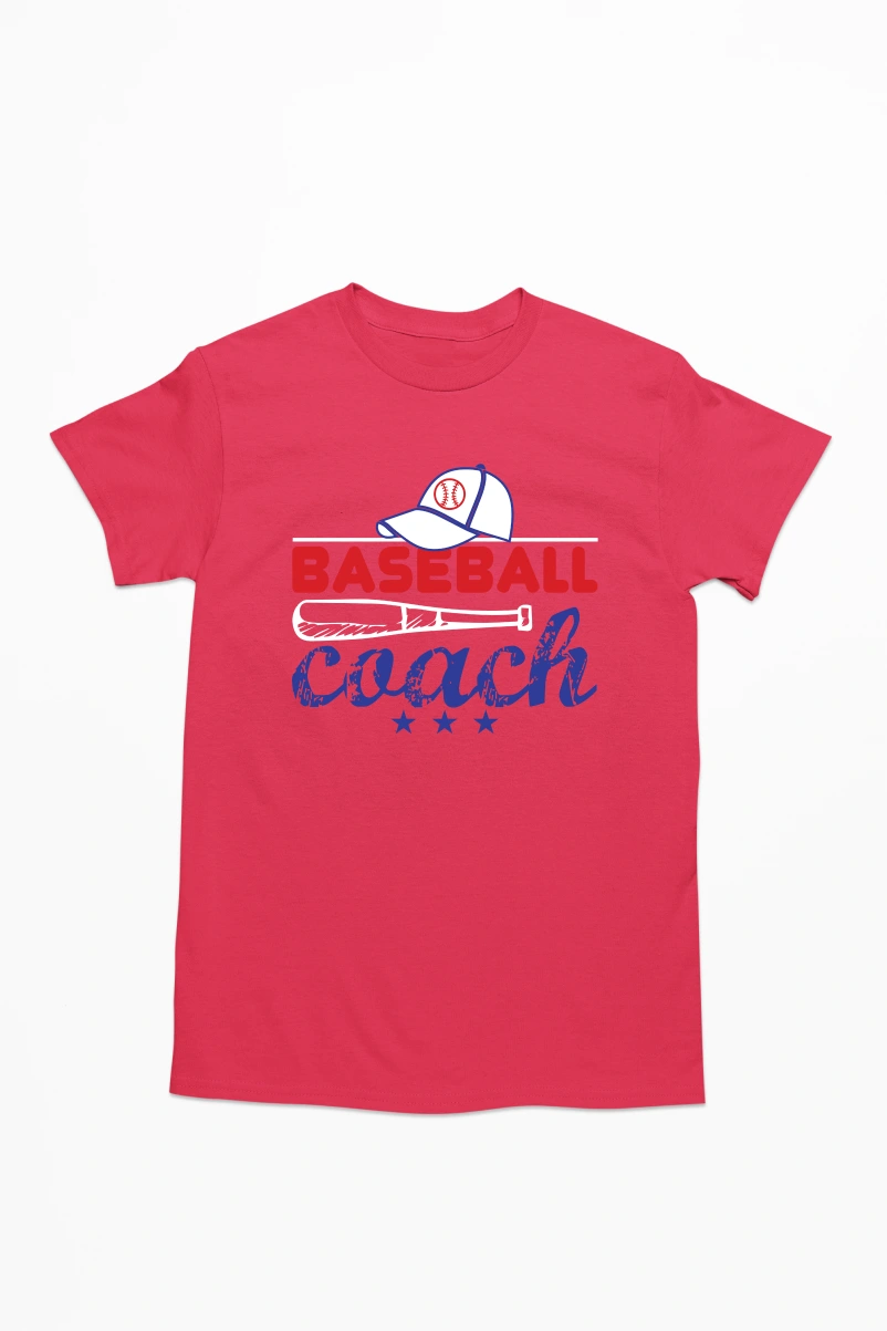 Baseball Coach Men's Tshirt (Red, S)