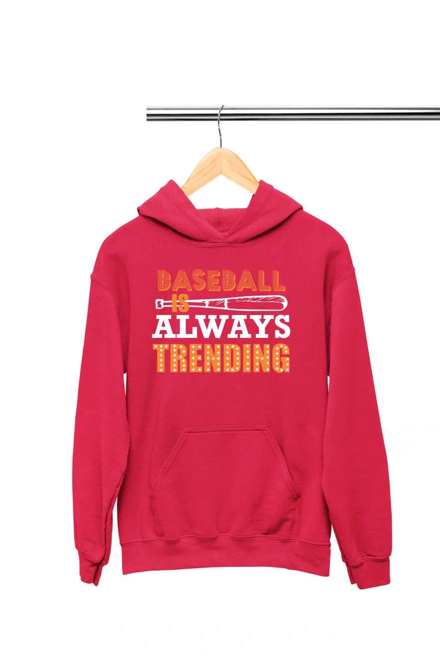 Baseball is Always Trending Hoodie (Red, S)