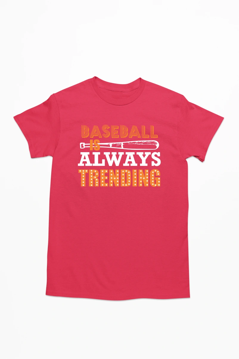 Baseball is Always Trending Men's Tshirt (Red, S)