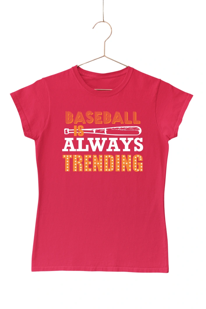 Baseball is Always Trending Women's Tshirt (Red, S)