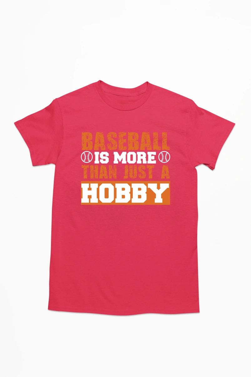 Baseball is More Than Just a Hobby Men's Tshirt (Red, S)