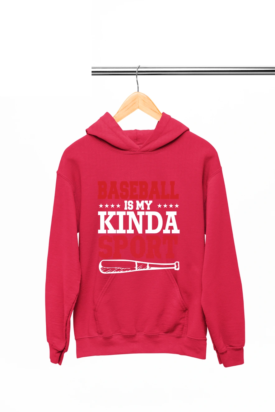 Baseball is My Kinda Sport Hoodie (Red, S)