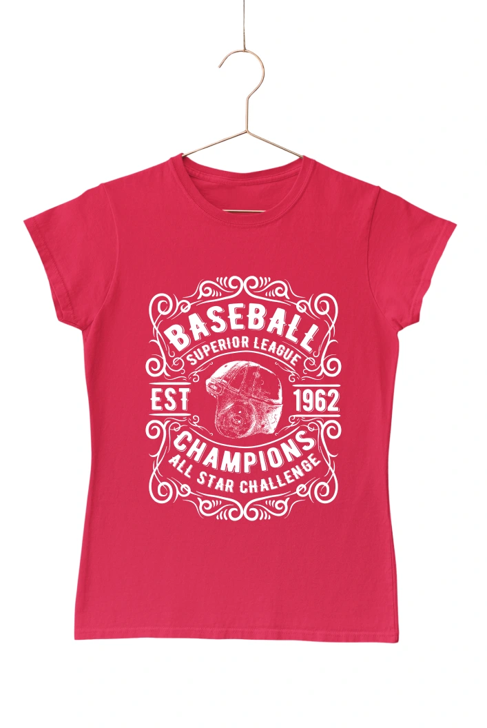Baseball Superior League Women's Tshirt (Red, S)