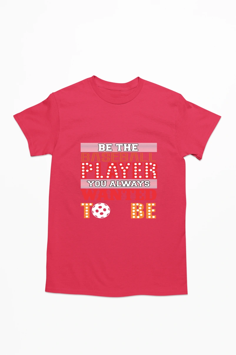 Be The Baseball Player Men's Tshirt (Red, S)