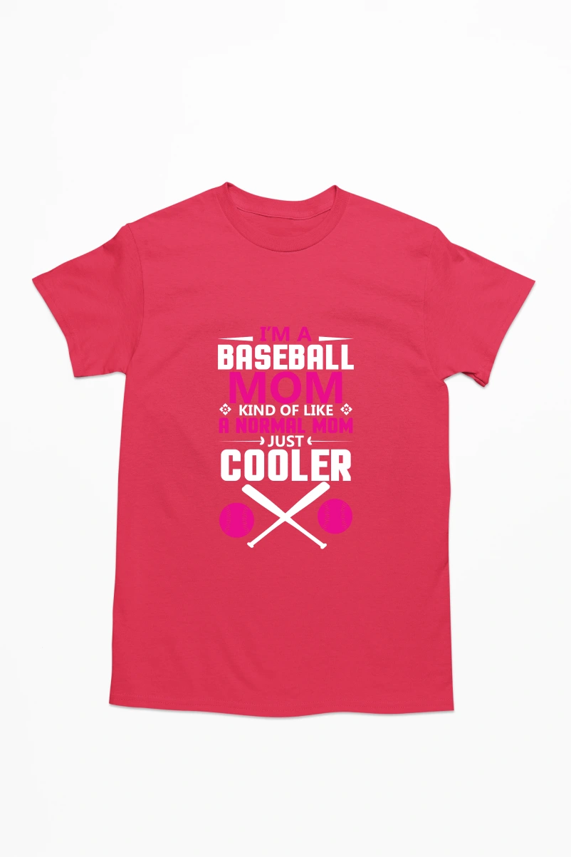 I'm a Baseball Mom Men's Tshirt (Red, S)