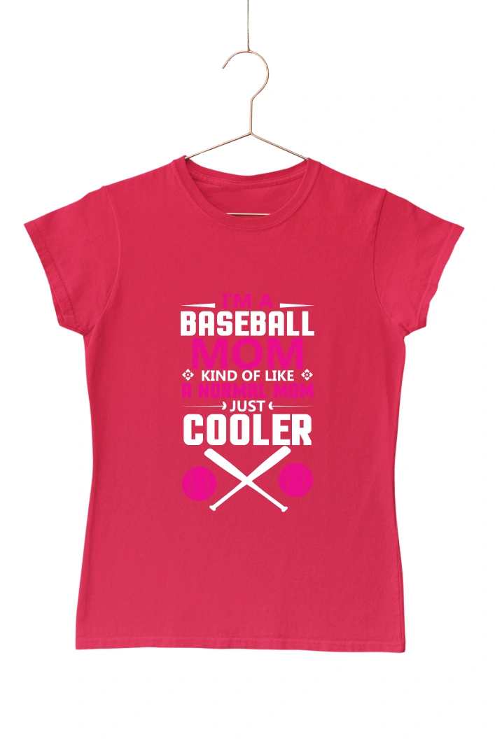 I'm a Baseball Mom Women's Tshirt (Red, S)