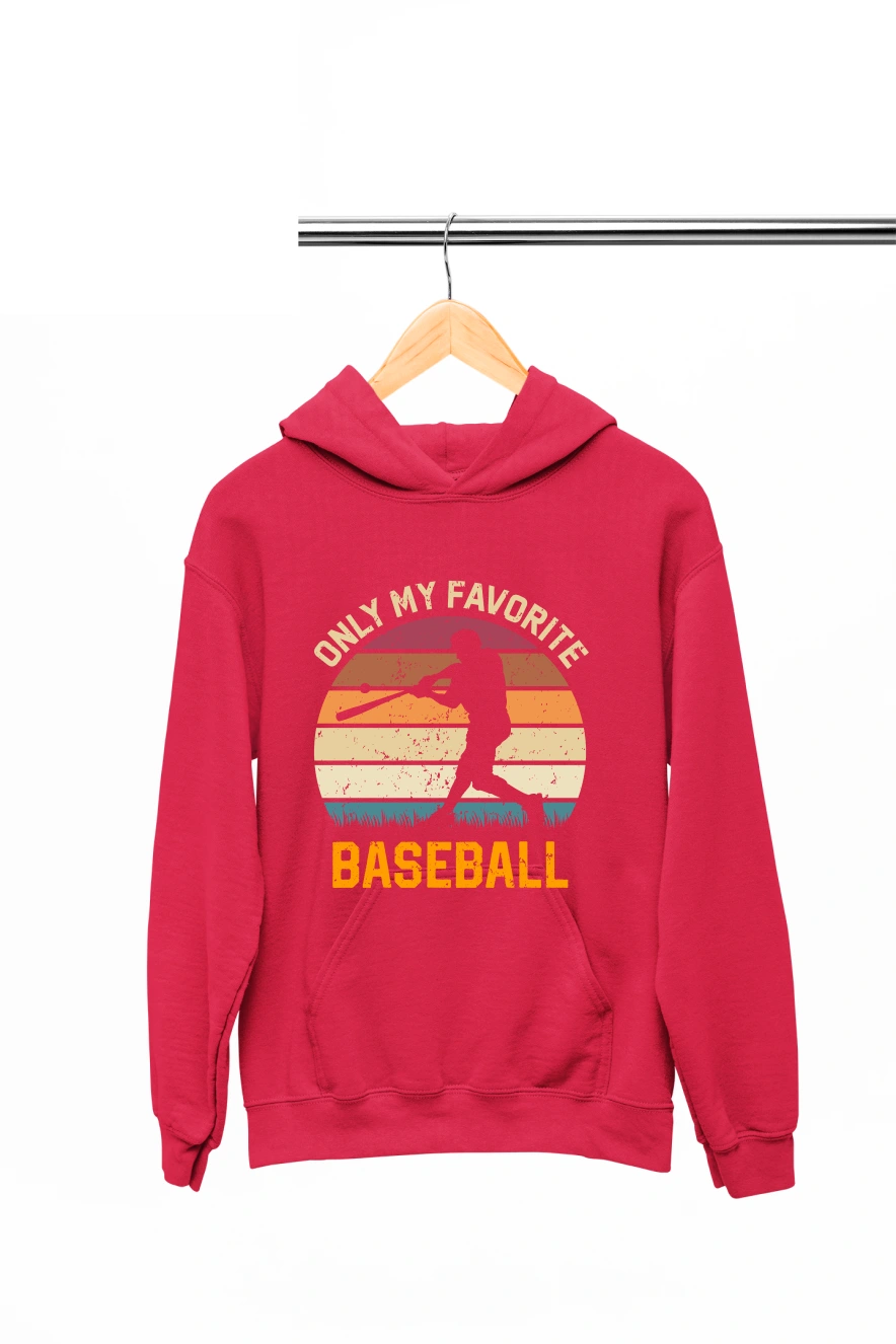 Only My Favorite Baseball Ver.2 Hoodie (Red, S)