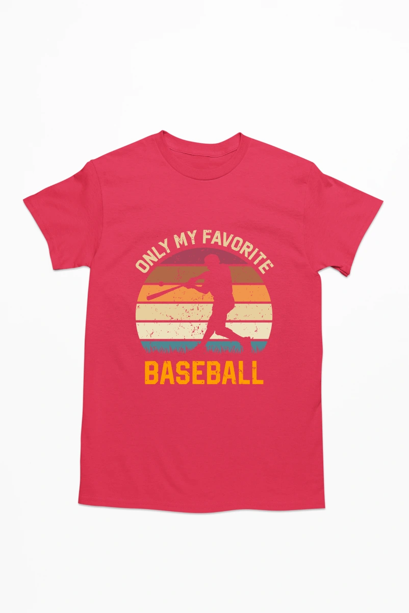 Only My Favorite Baseball Ver.2 Men's Tshirt (Red, S)