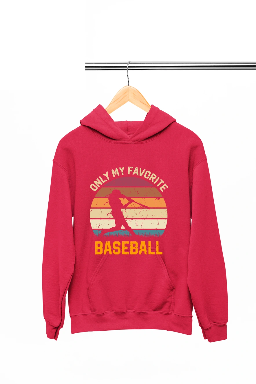 Only My Favorite Baseball Ver.3 Hoodie (Red, S)
