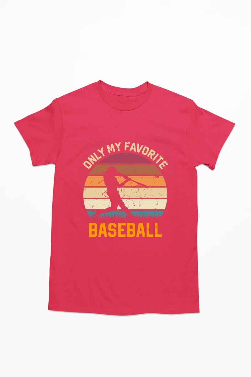 Only My Favorite Baseball Ver.3 Men's Tshirt (Red, S)