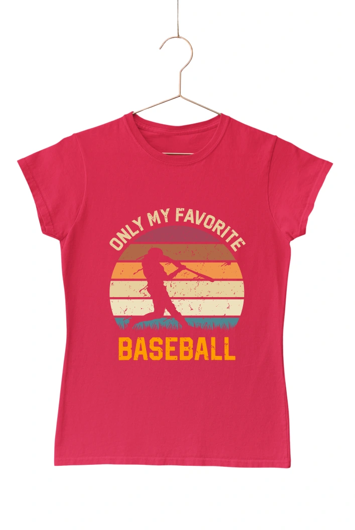 Only My Favorite Baseball Ver.3 Women's Tshirt (Red, S)