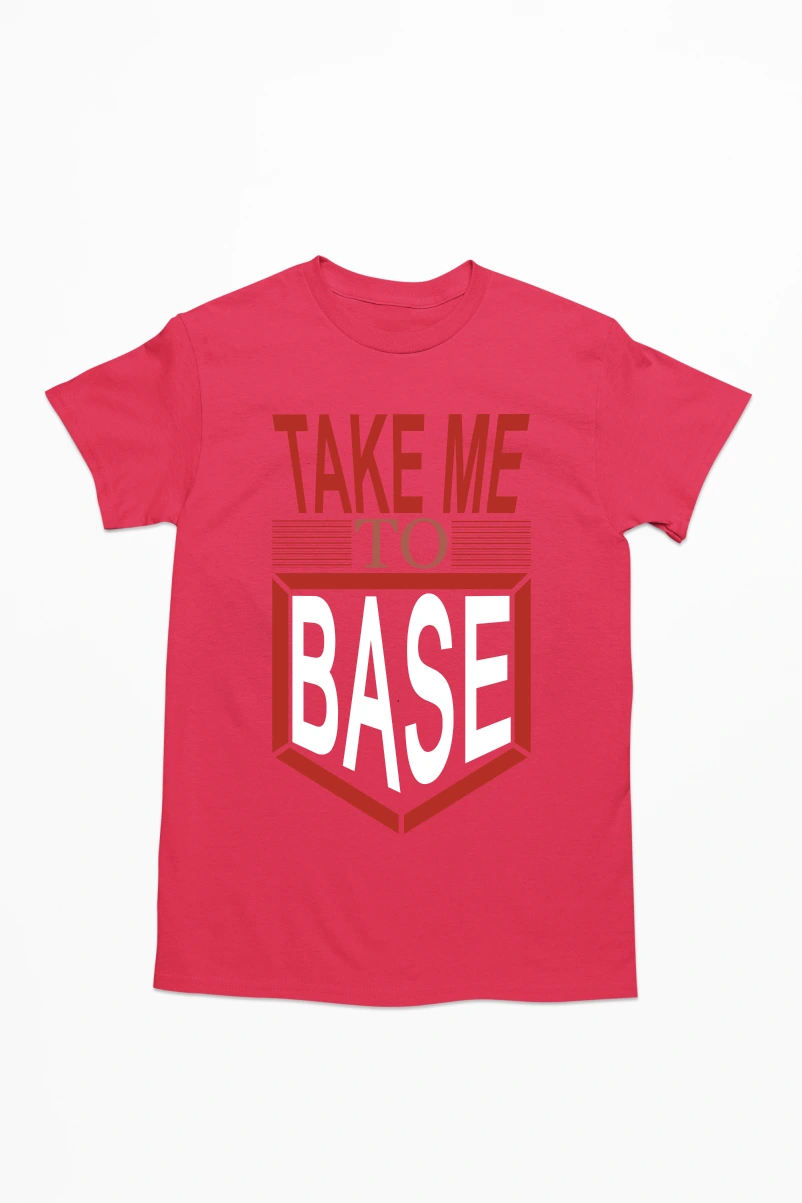 Take Me To Base Men's Tshirt (Red, S)