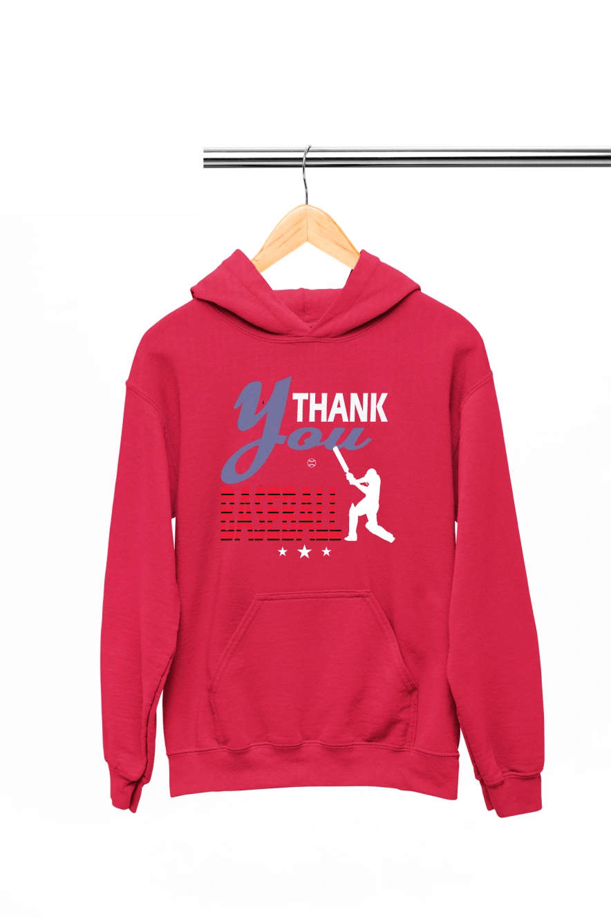 Thankyou Baseball Hoodie (Red, S)