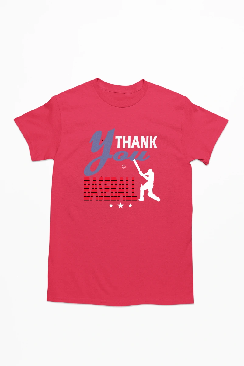 Thankyou Baseball Men's Tshirt (Red, S)