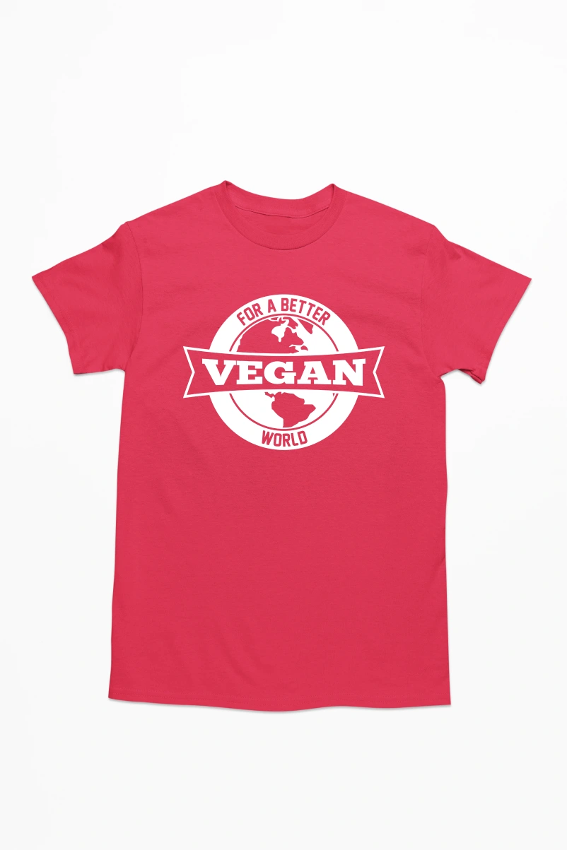 For a Better Vegan World Men's Tshirt (Red, S)