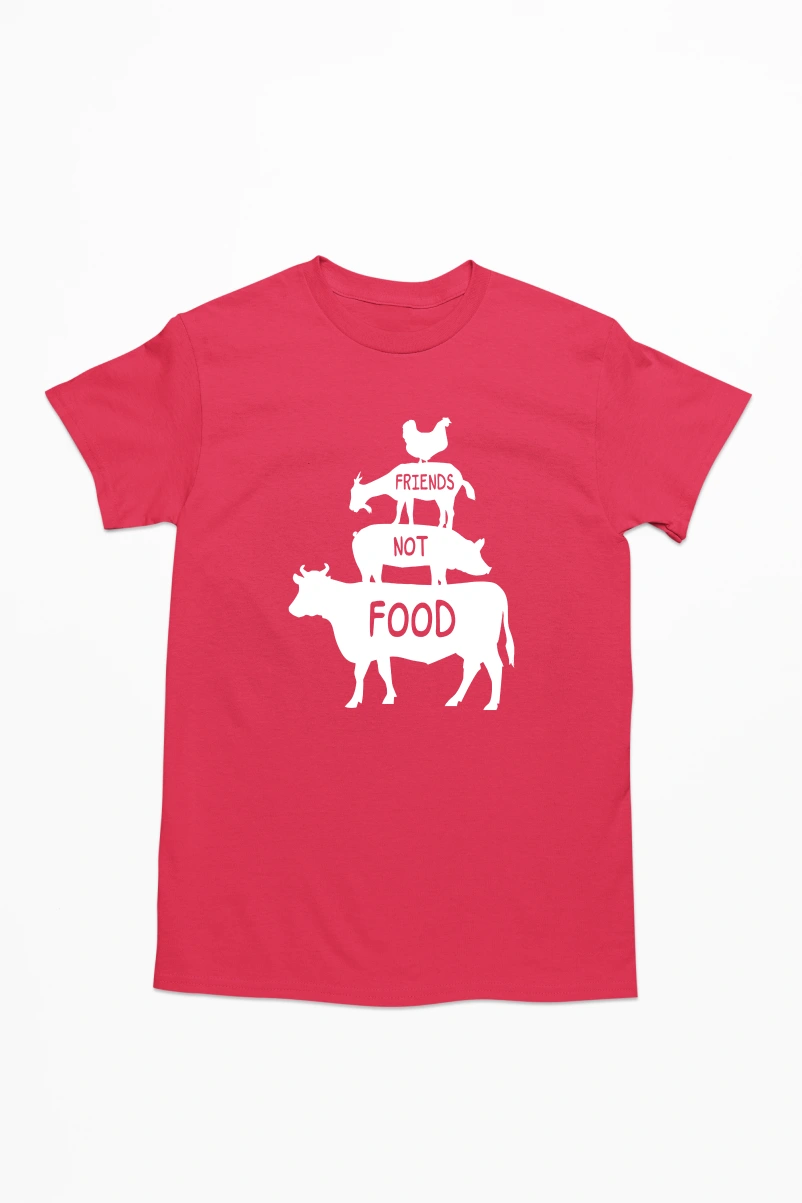 Friends Not Food Men's Tshirt (Red, S)
