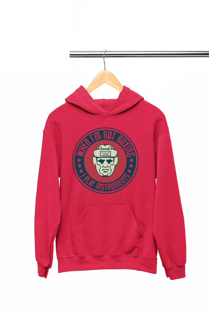 When I'm Not Boxing I Play Instruments Hoodie (Red, S)
