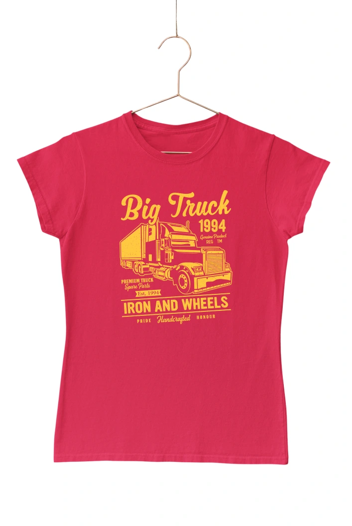 Big Truck 1994 Iron and Wheels Women's Tshirt (Red, S)