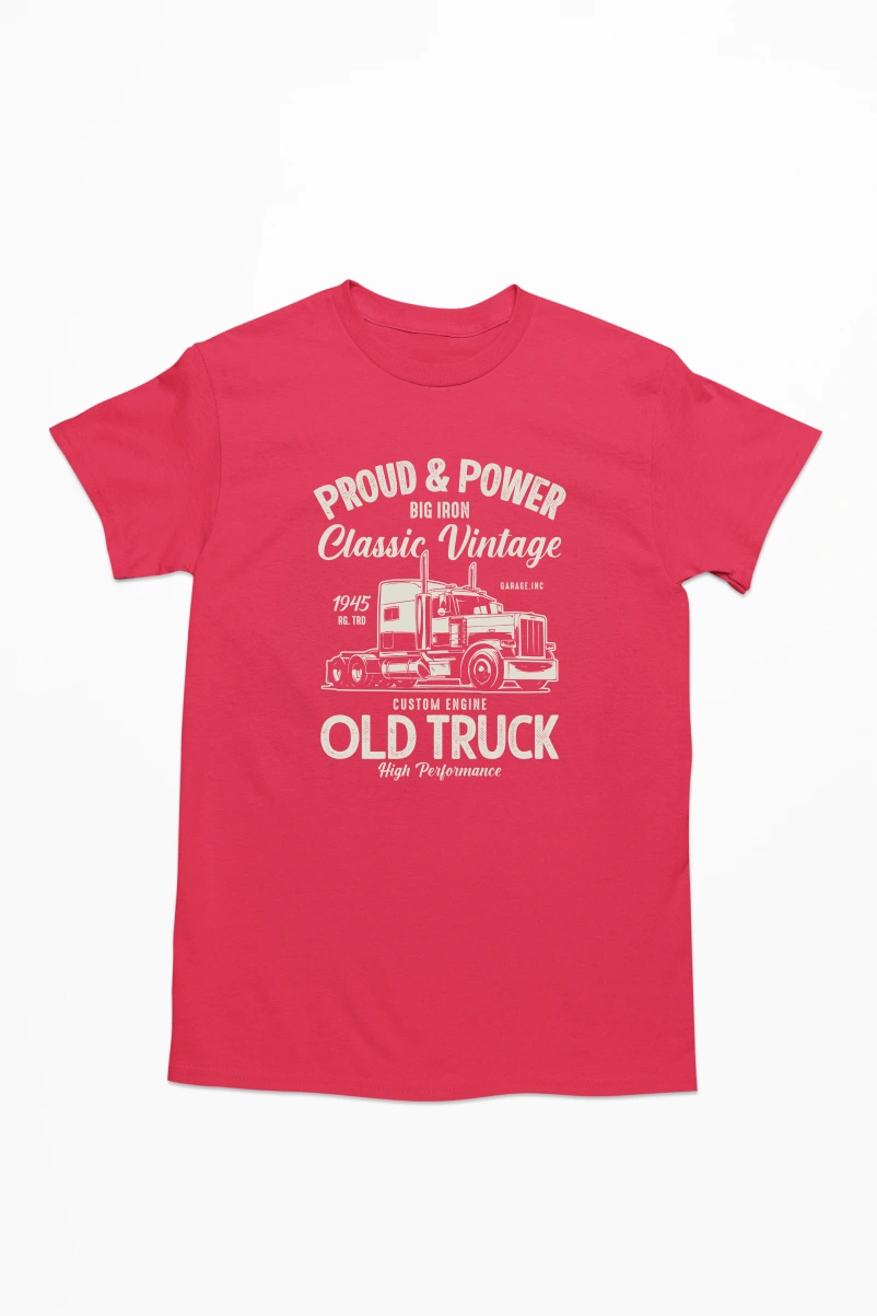 Proud and Power Big Iron Classic Vintage Men's Tshirt (Red, S)