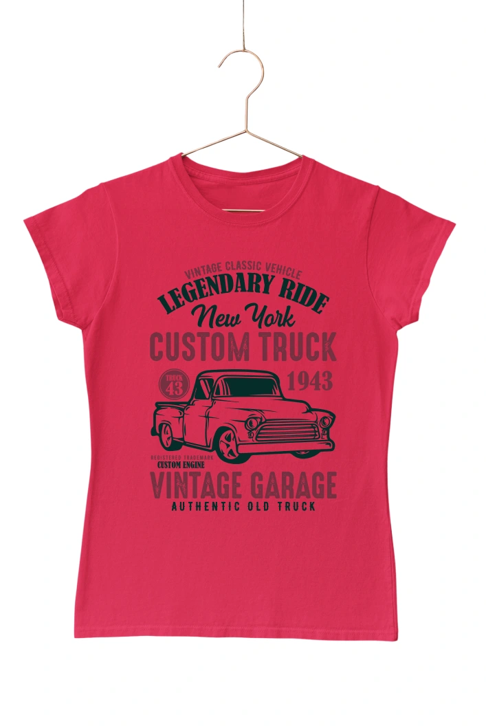 Vintage Classic Vehicle Legendary Ride Women's Tshirt (Red, S)
