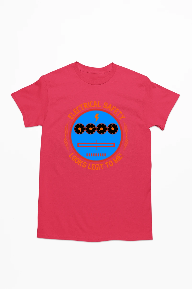 Electrical Safety Men's Tshirt (Red, S)