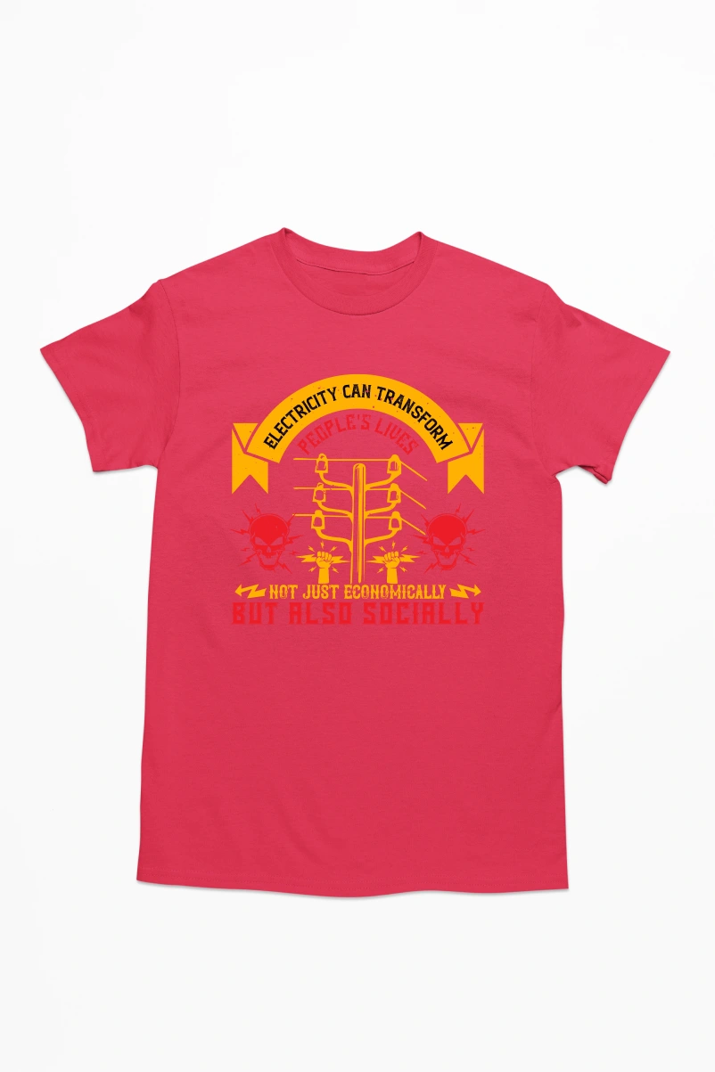 Electricity Can Transform Men's Tshirt (Red, S)
