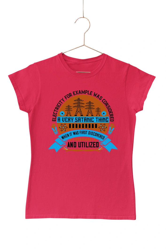 Electricity For Example was Considered Women's Tshirt (Red, S)