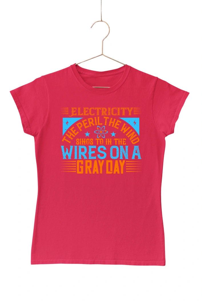 Electricity The Peril The Wind Women's Tshirt (Red, S)
