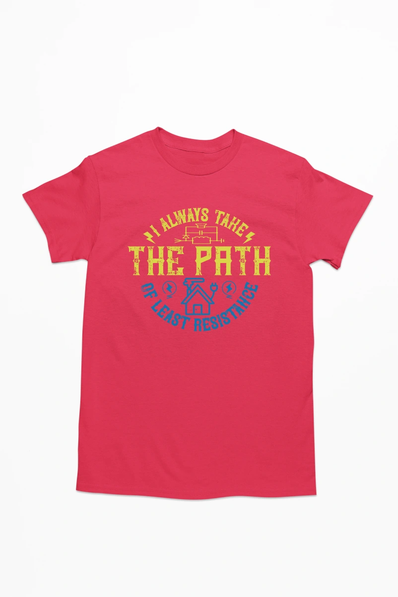 I Always Take The Path Men's Tshirt (Red, S)