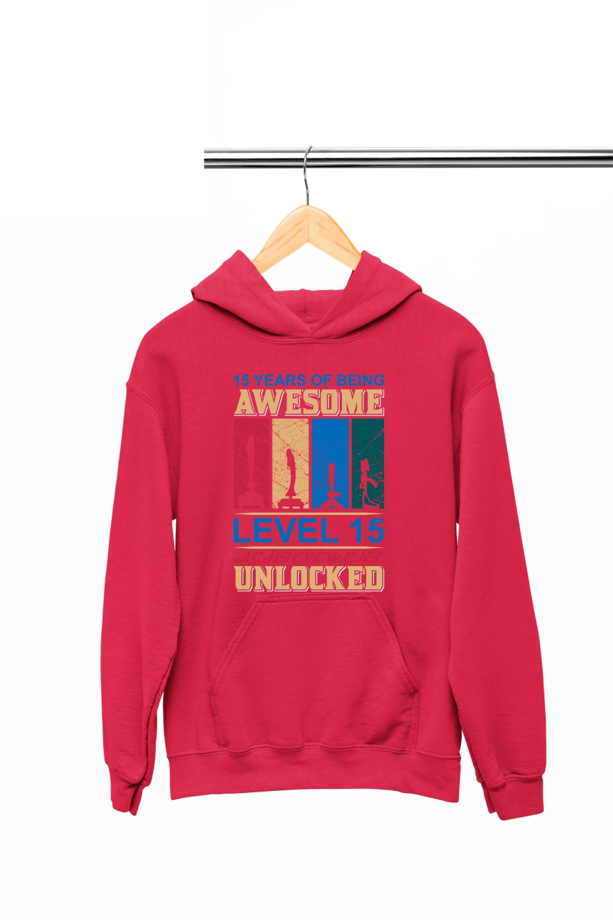 15 Years of Being Awesome Hoodie (Red, S)