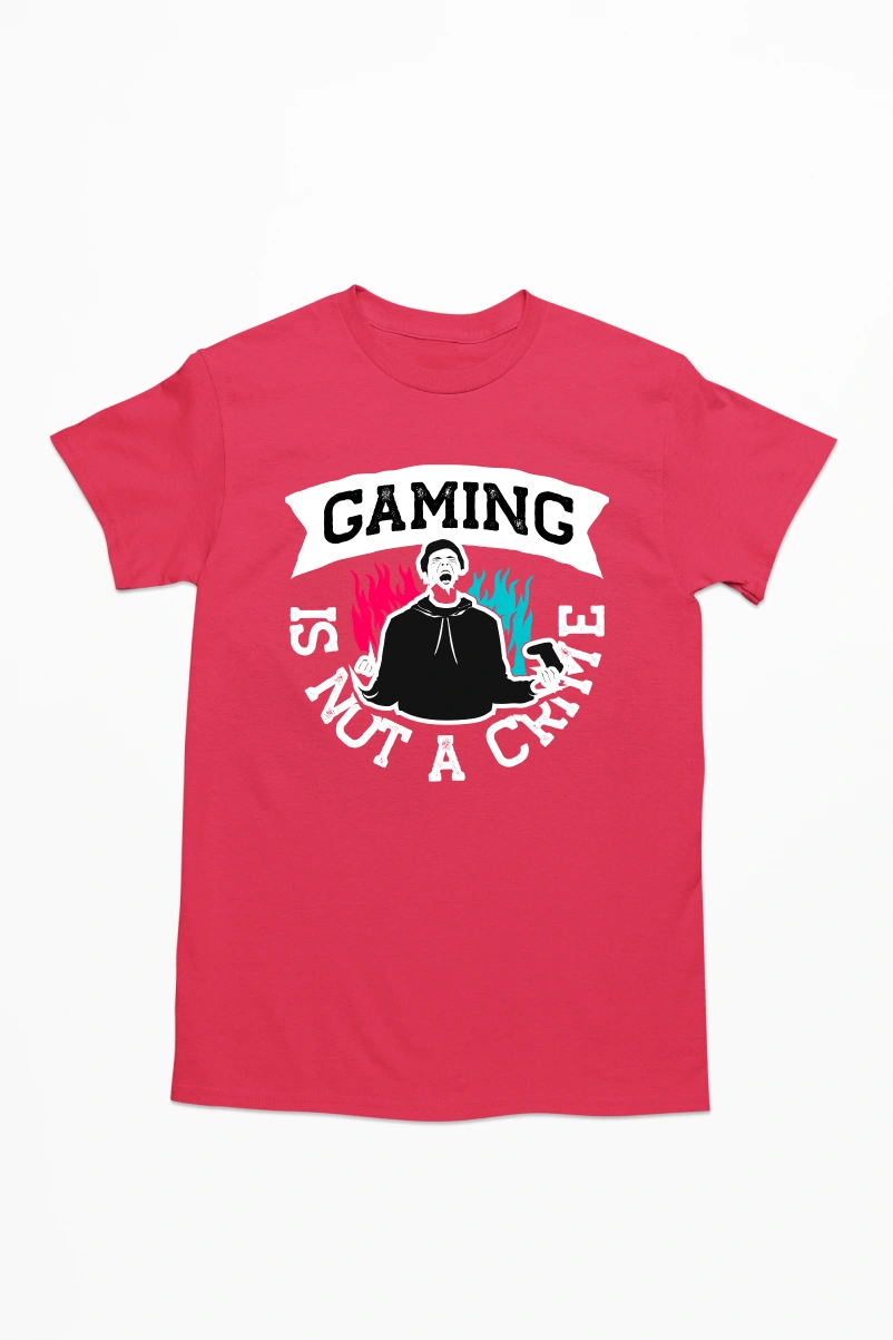 Gaming is Not a Crime Men's Tshirt (Red, S)