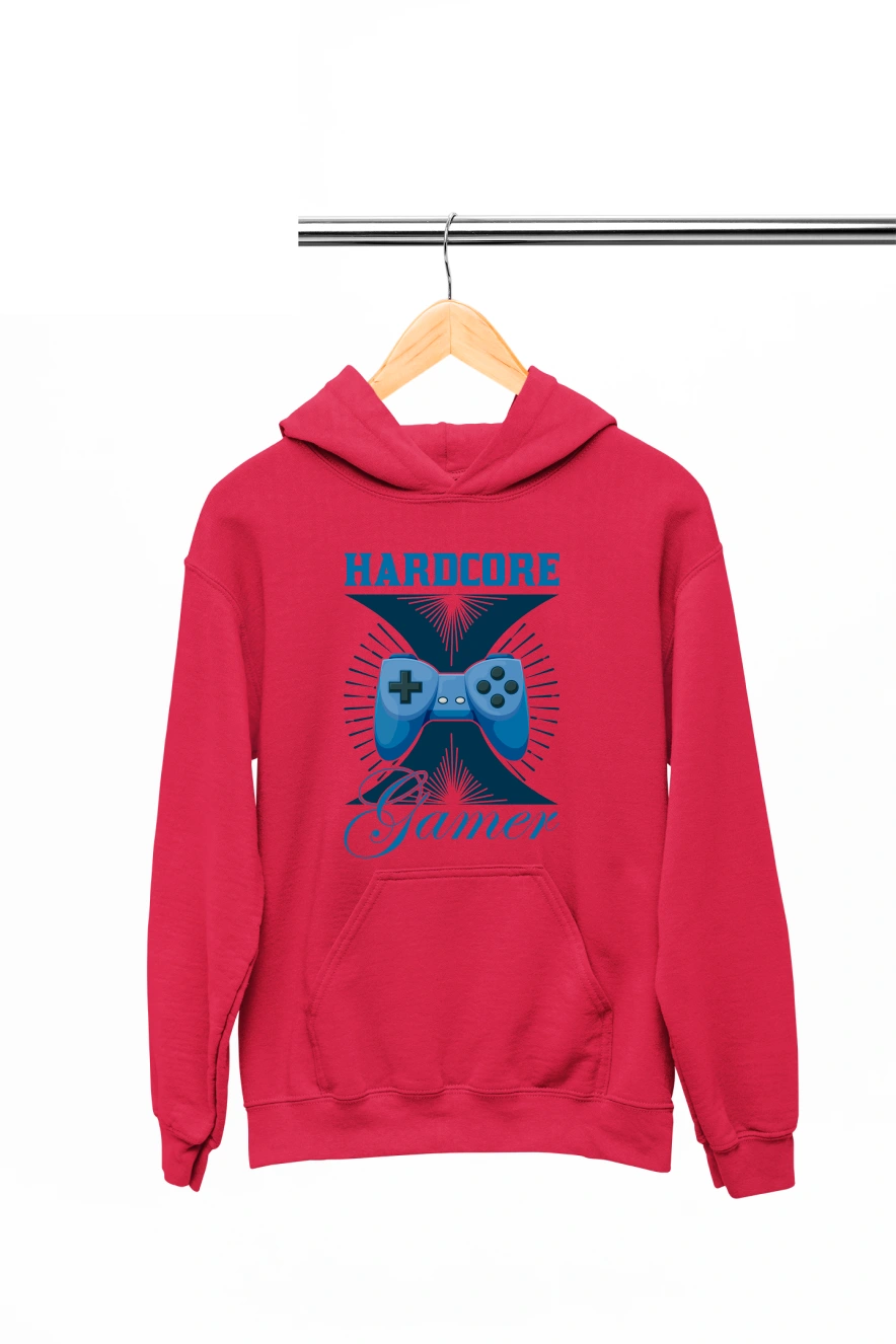 Hardcore Gamer Hoodie (Red, S)