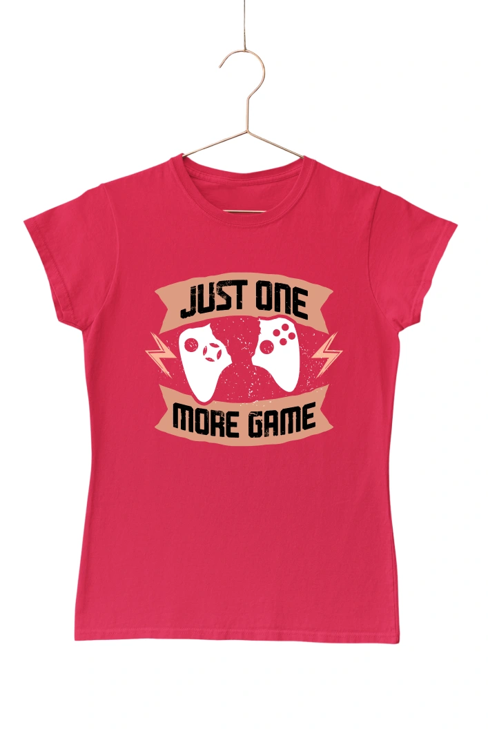 Just One More Game Ver.2 Women's Tshirt (Red, S)