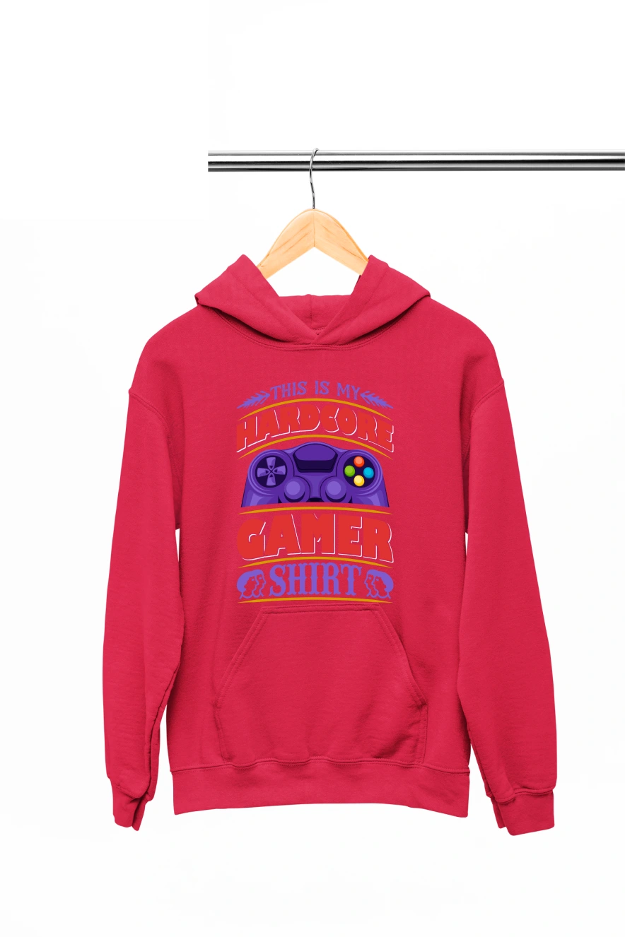 This is my Hardcore Gamer Shirt Hoodie (Red, S)