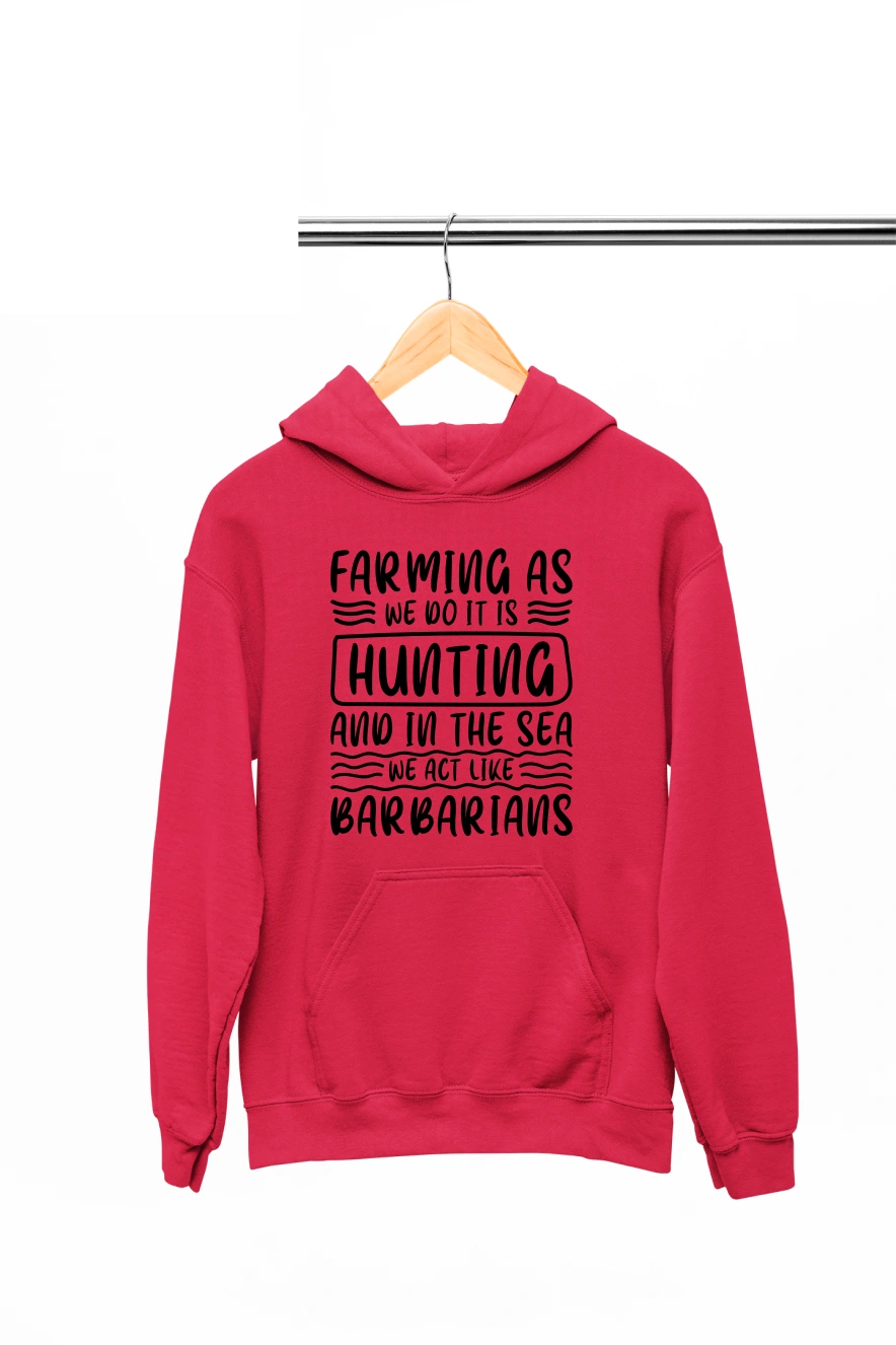 Farming as We do it is Hunting Hoodie (Red, S)