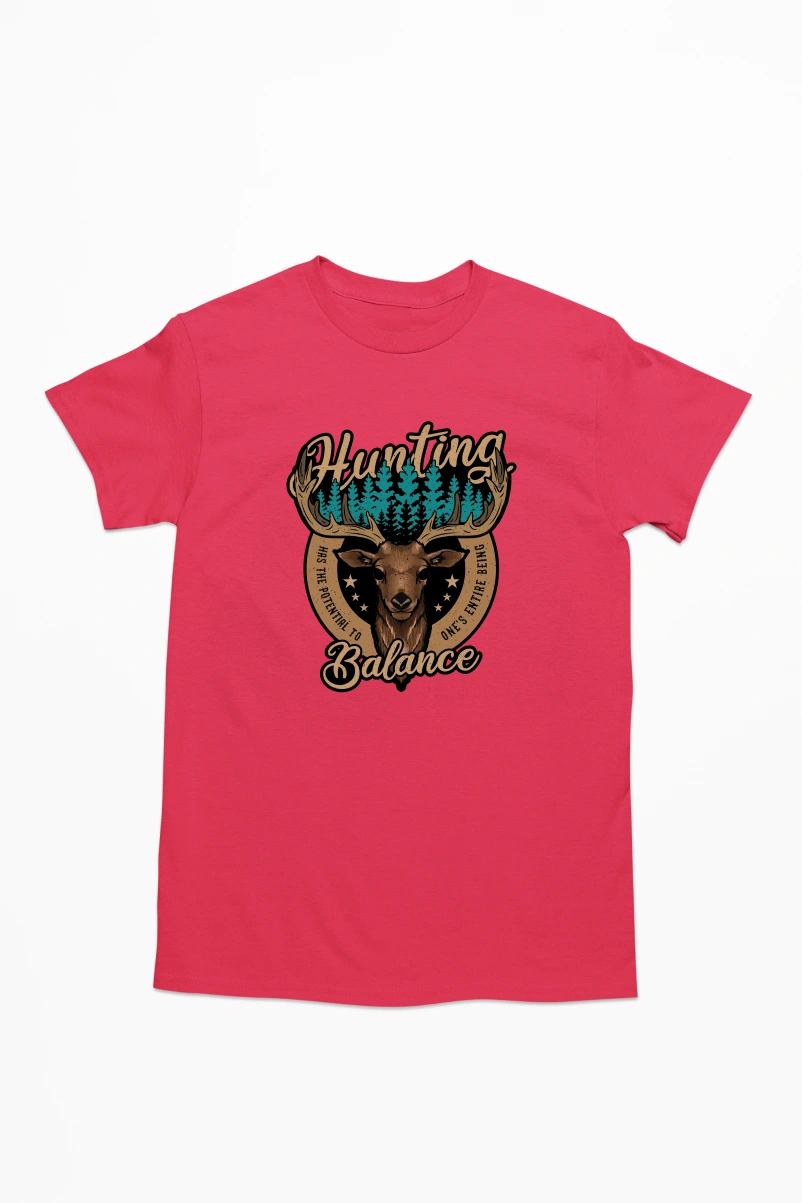 Hunting Balance Men's Tshirt (Red, S)