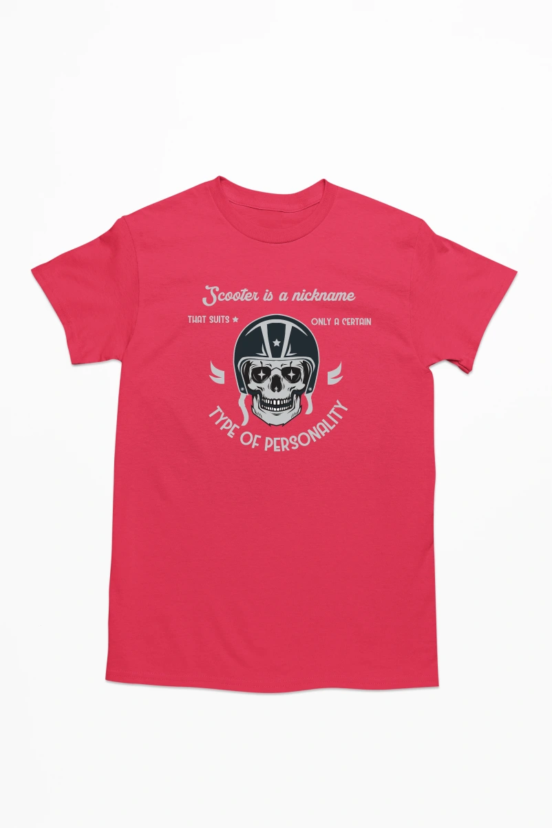 Scooter is a Nickname Type of Personality Men's Tshirt (Red, S)