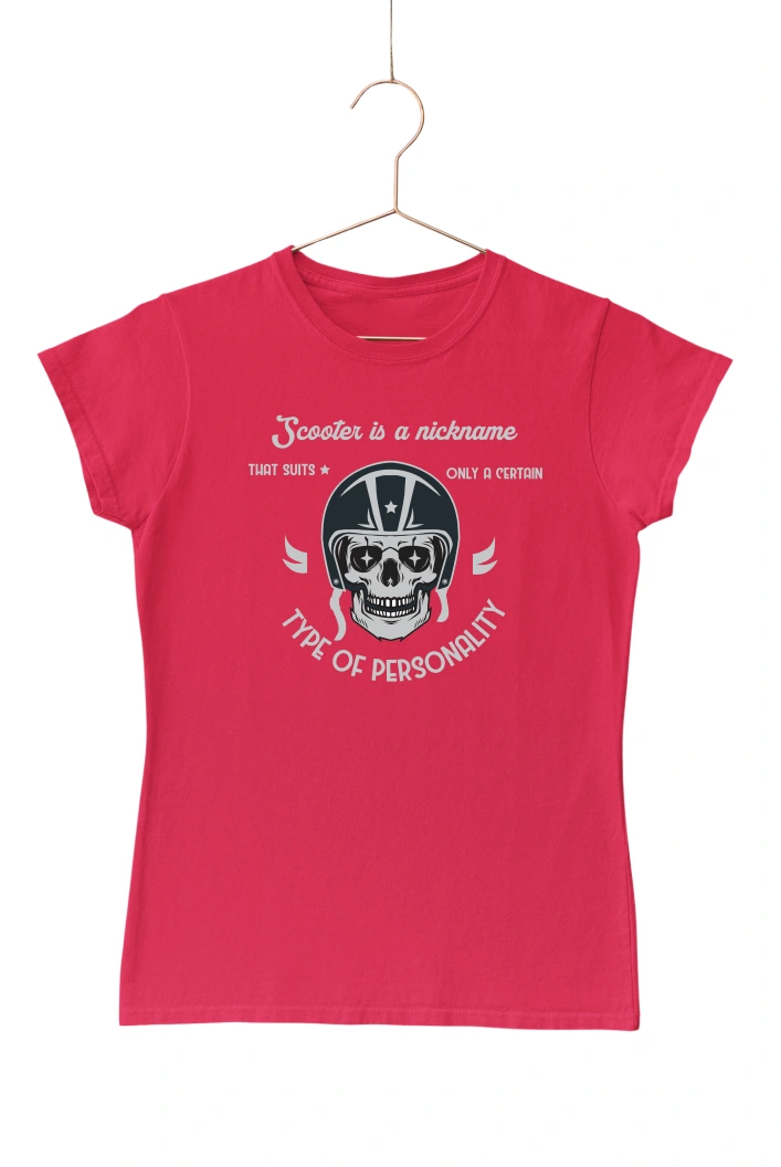 Scooter is a Nickname Type of Personality Women's Tshirt (Red, S)