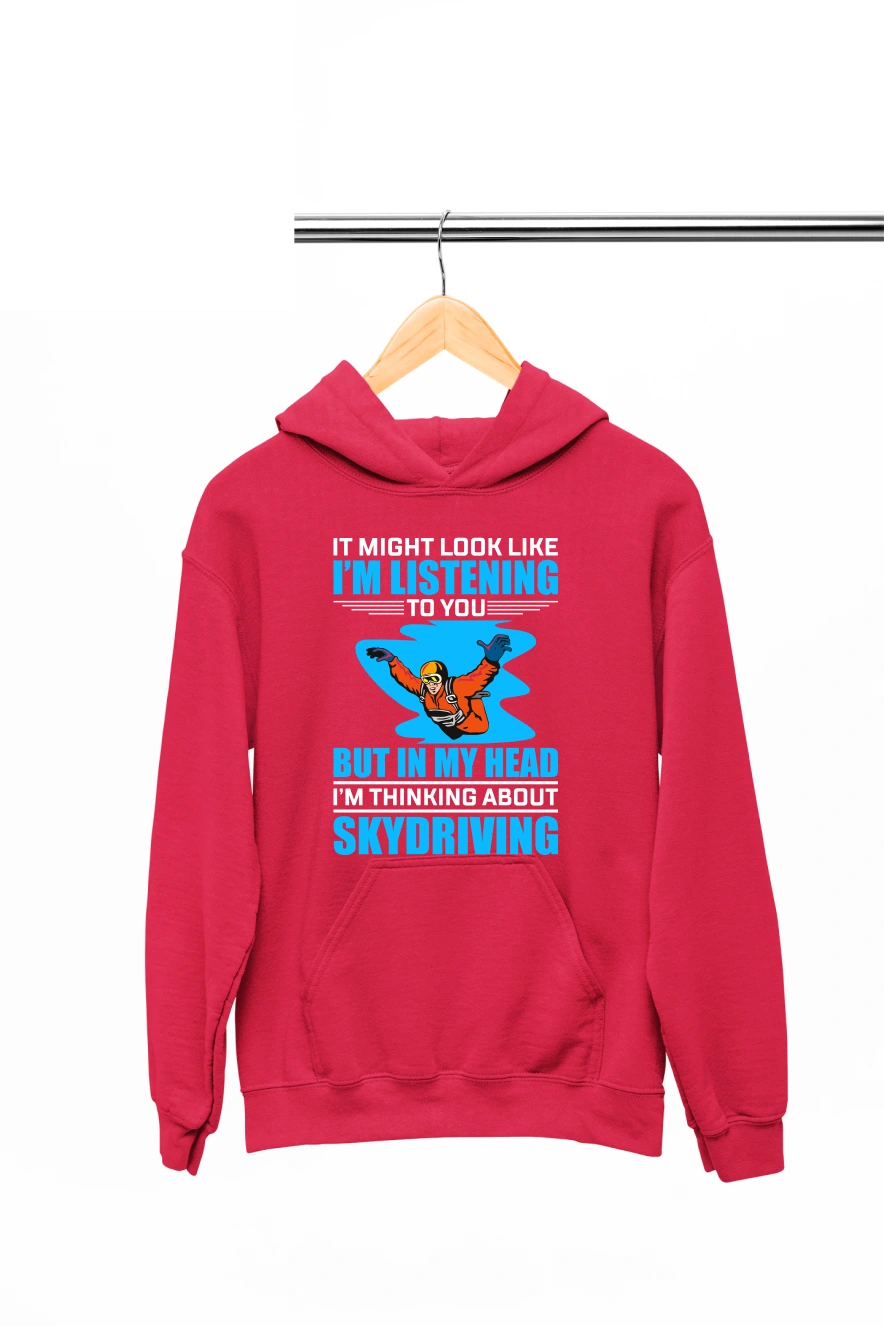 It Might Look Like I'm Listening to you Hoodie (Red, S)
