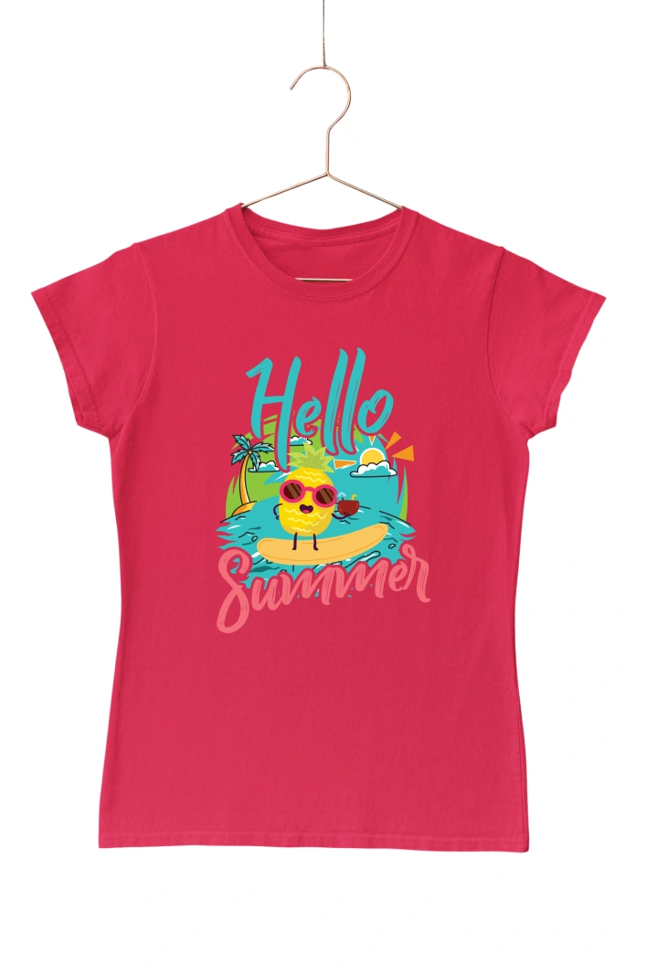 Hello Summer Ver.5 Women's Tshirt (Red, S)