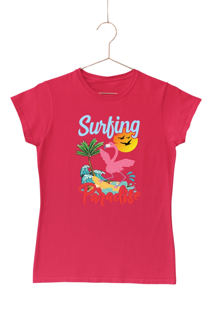 Surfing Paradise Ver.2 Women's Tshirt (Red, S)