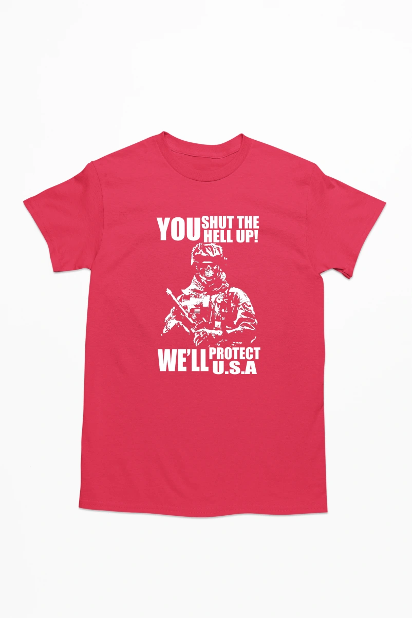 You Shut the Hell Up Men's Tshirt (Red, S)