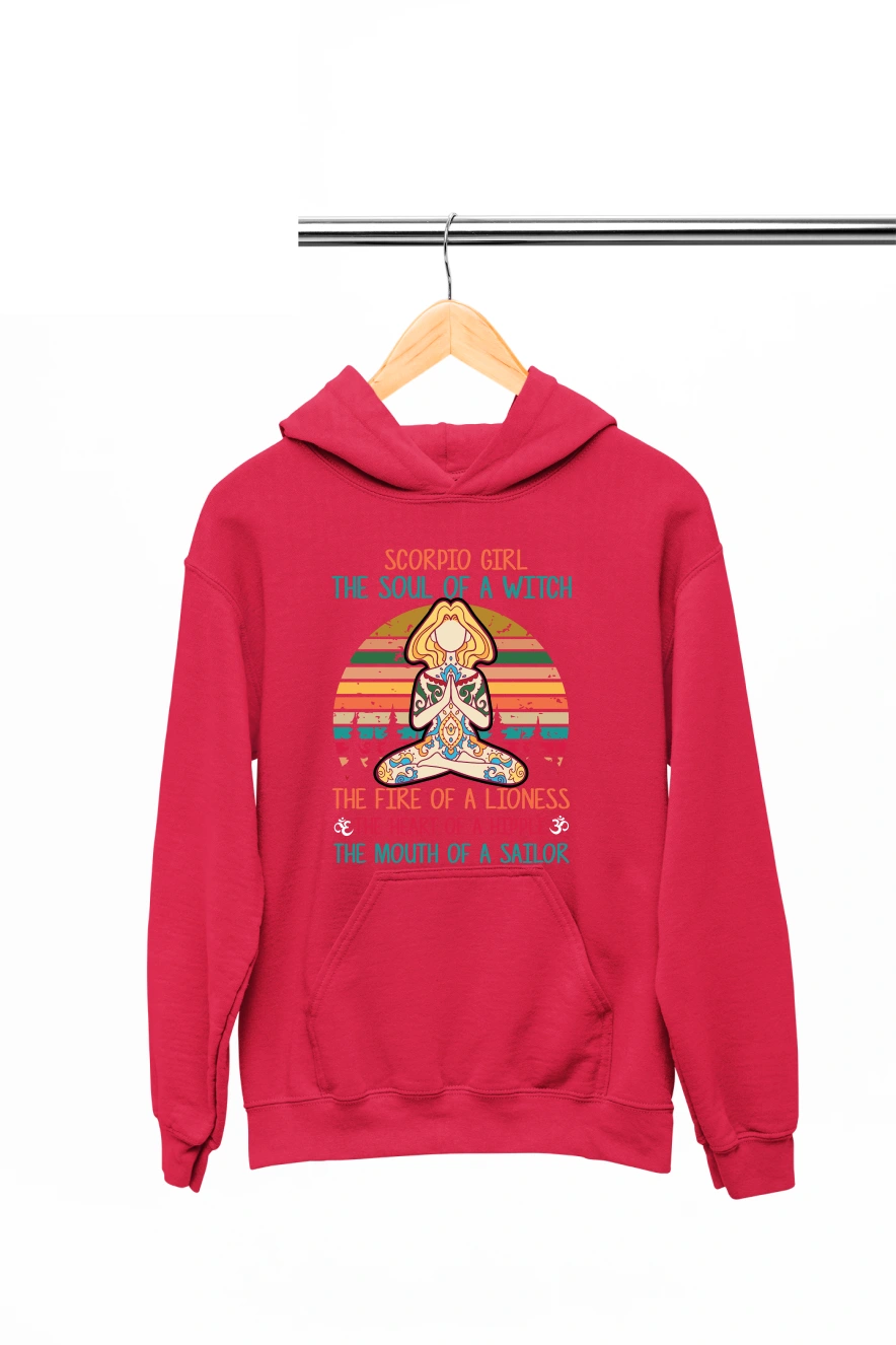 Scorpio Girl The Soul of a Watch Hoodie (Red, S)
