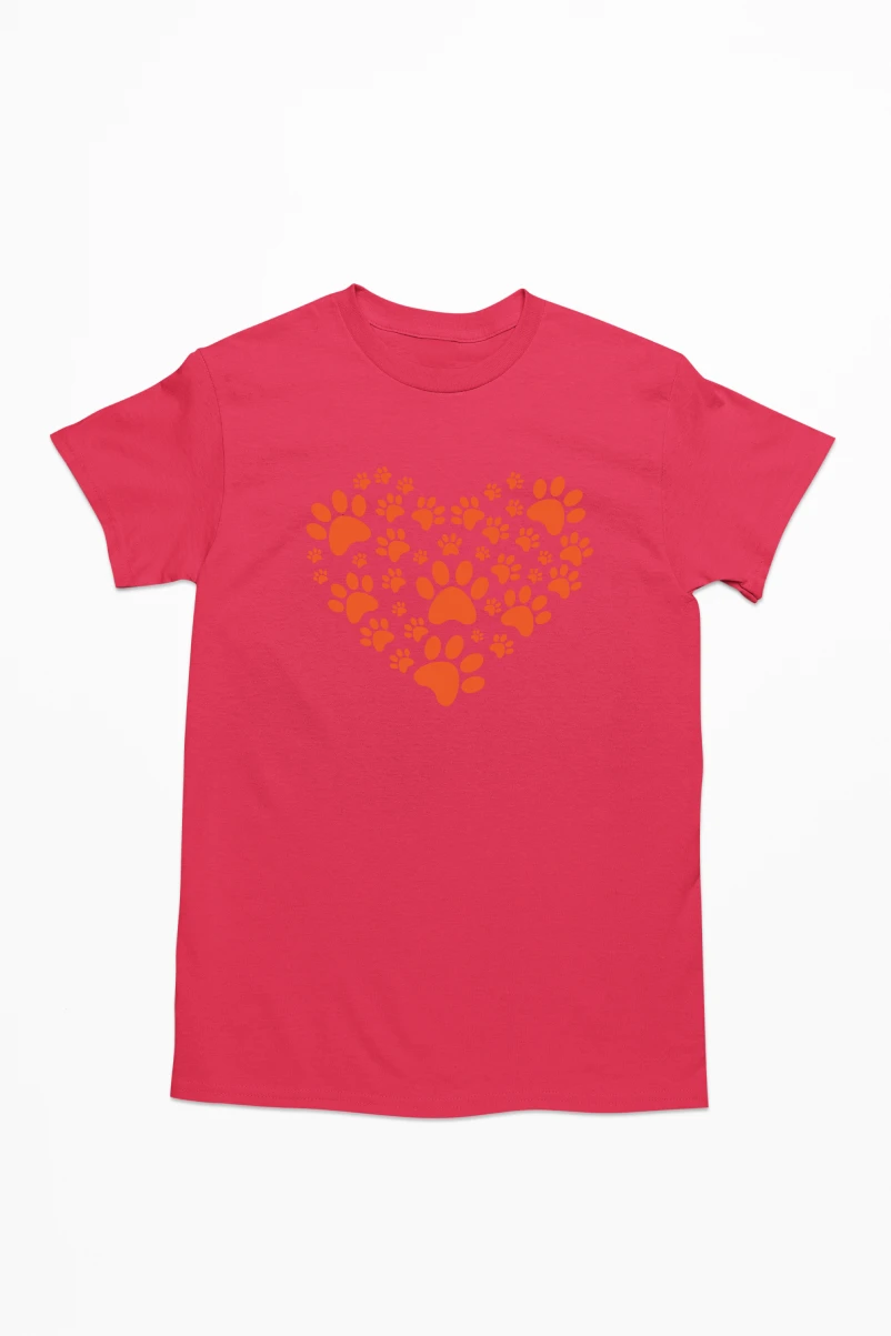 Dog Paw Heart Men's Tshirt