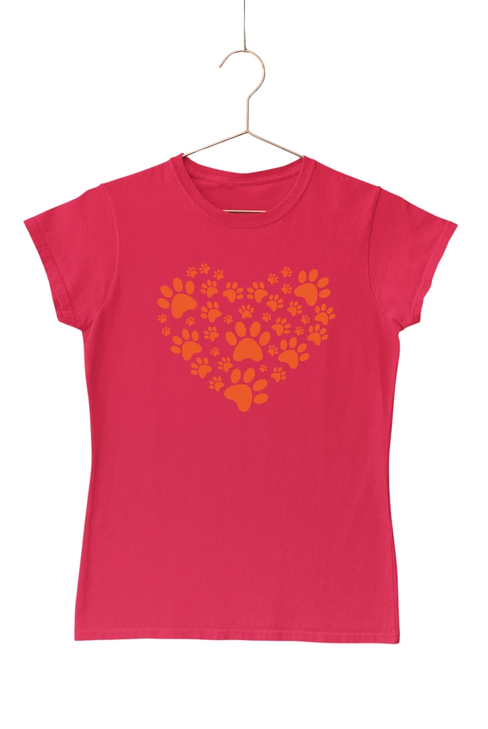 Dog Paw Heart Women's Tshirt